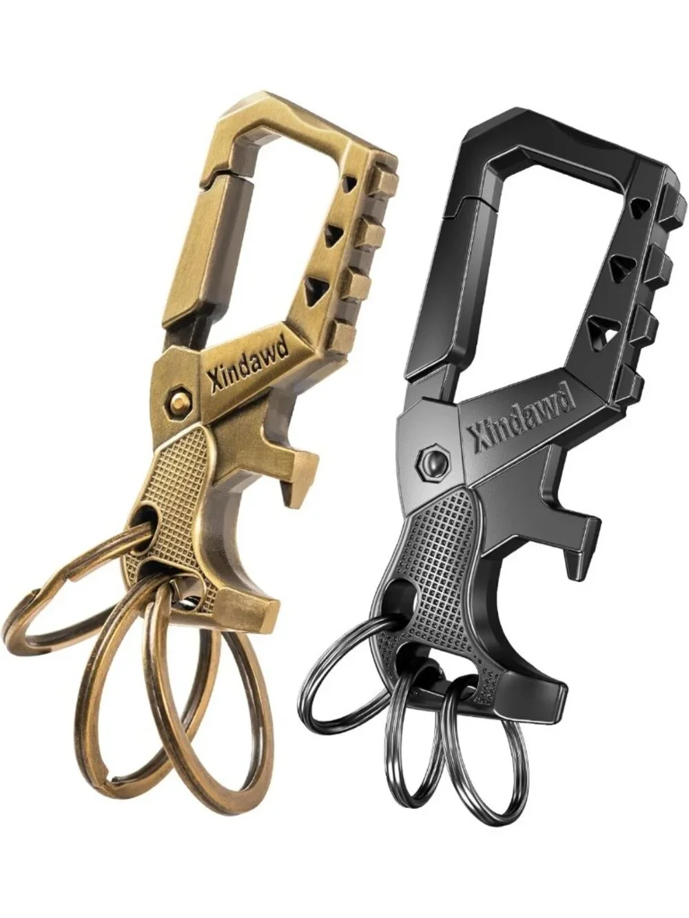 Durable Carabiner Keychain with Bottle Opener & 3 Key Rings - Perfect Gift for